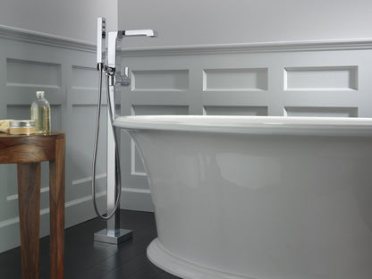 Delta Ara T4767 Single Handle Floor Mount Tub Filler Trim with Hand Shower