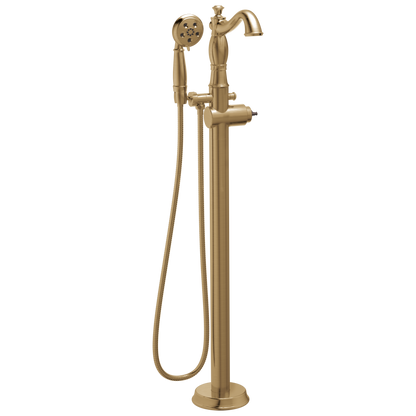 Delta Cassidy T4797 Single Handle Floor Mount Tub Filler Trim with Hand Shower - Less Handle
