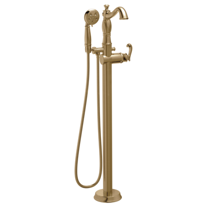 Delta Cassidy T4797 Single Handle Floor Mount Tub Filler Trim with Hand Shower - Less Handle