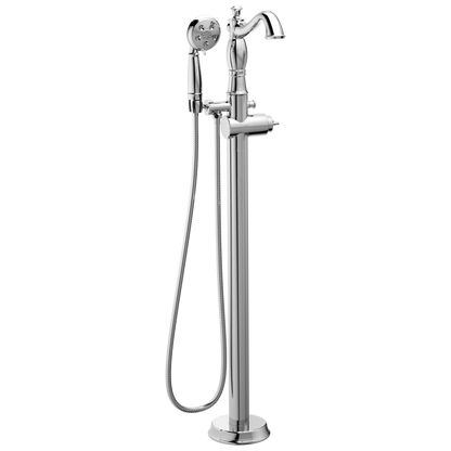 Delta Cassidy T4797 Single Handle Floor Mount Tub Filler Trim with Hand Shower - Less Handle