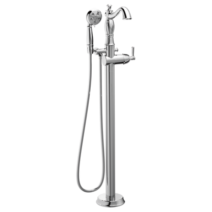 Delta Cassidy T4797 Single Handle Floor Mount Tub Filler Trim with Hand Shower - Less Handle