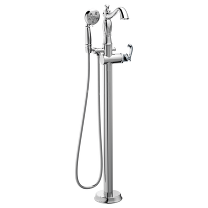 Delta Cassidy T4797 Single Handle Floor Mount Tub Filler Trim with Hand Shower - Less Handle