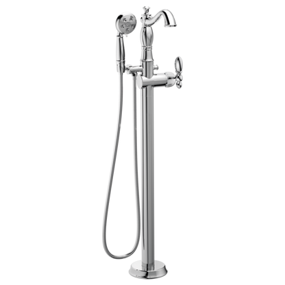Delta Cassidy T4797 Single Handle Floor Mount Tub Filler Trim with Hand Shower - Less Handle