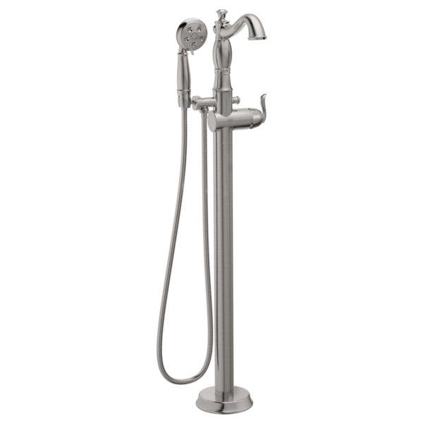 Delta Cassidy T4797 Single Handle Floor Mount Tub Filler Trim with Hand Shower - Less Handle