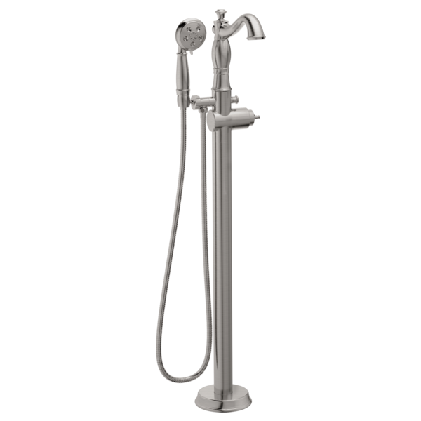 Delta Cassidy T4797 Single Handle Floor Mount Tub Filler Trim with Hand Shower - Less Handle