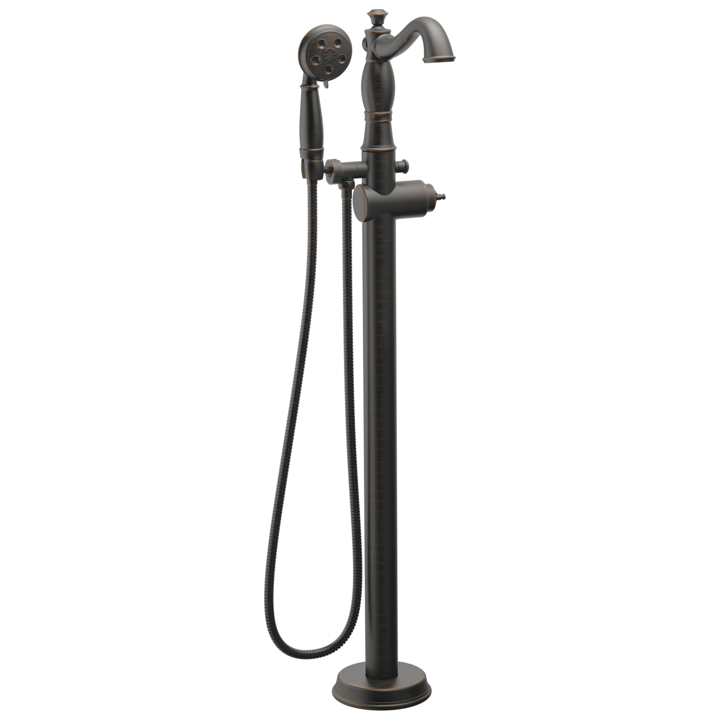 Delta Cassidy T4797 Single Handle Floor Mount Tub Filler Trim with Hand Shower - Less Handle