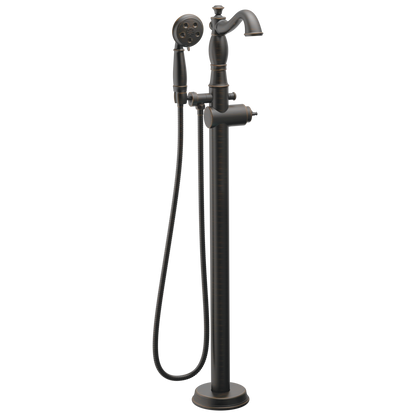 Delta Cassidy T4797 Single Handle Floor Mount Tub Filler Trim with Hand Shower - Less Handle
