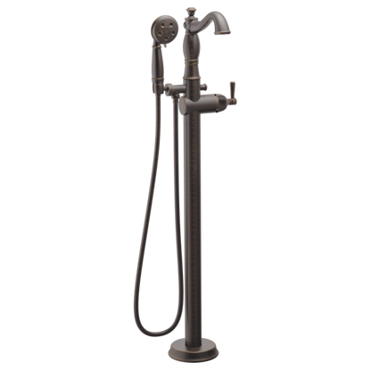 Delta Cassidy T4797 Single Handle Floor Mount Tub Filler Trim with Hand Shower - Less Handle
