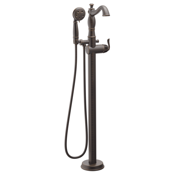 Delta Cassidy T4797 Single Handle Floor Mount Tub Filler Trim with Hand Shower - Less Handle