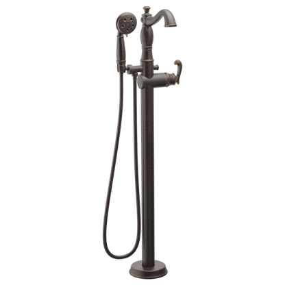 Delta Cassidy T4797 Single Handle Floor Mount Tub Filler Trim with Hand Shower - Less Handle
