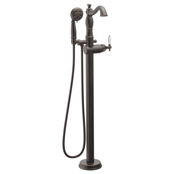 Delta Cassidy T4797 Single Handle Floor Mount Tub Filler Trim with Hand Shower - Less Handle