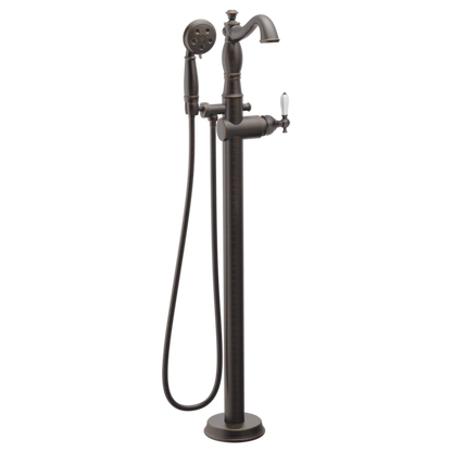 Delta Cassidy T4797 Single Handle Floor Mount Tub Filler Trim with Hand Shower - Less Handle