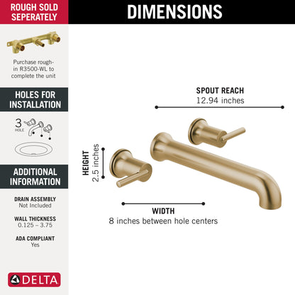 Delta Trinsic T5759 Wall Mounted Tub Filler