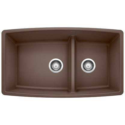 BLANCO 441313 Performa 1-3/4 Double Bowl Kitchen Sink with Low Divide - Café