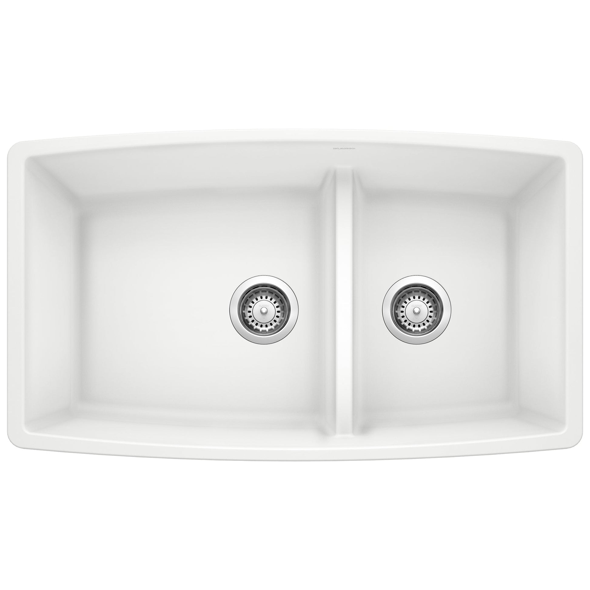 BLANCO 441310 Performa 1-3/4 Double Bowl Kitchen Sink with Low Divide - White