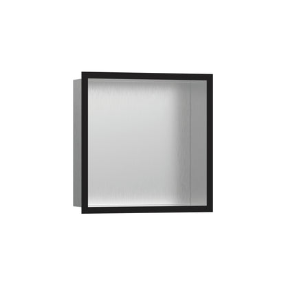 hansgrohe XtraStoris Individual Wall Niche Brushed Stainless Steel with Design Frame 12"x 12"x 4"