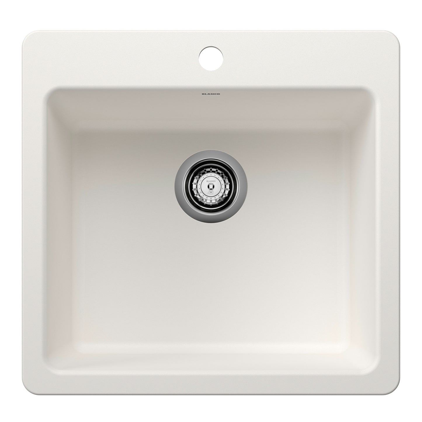 BLANCO Liven SILGRANIT 21" Single Bowl Dual Mount Kitchen Sink - White