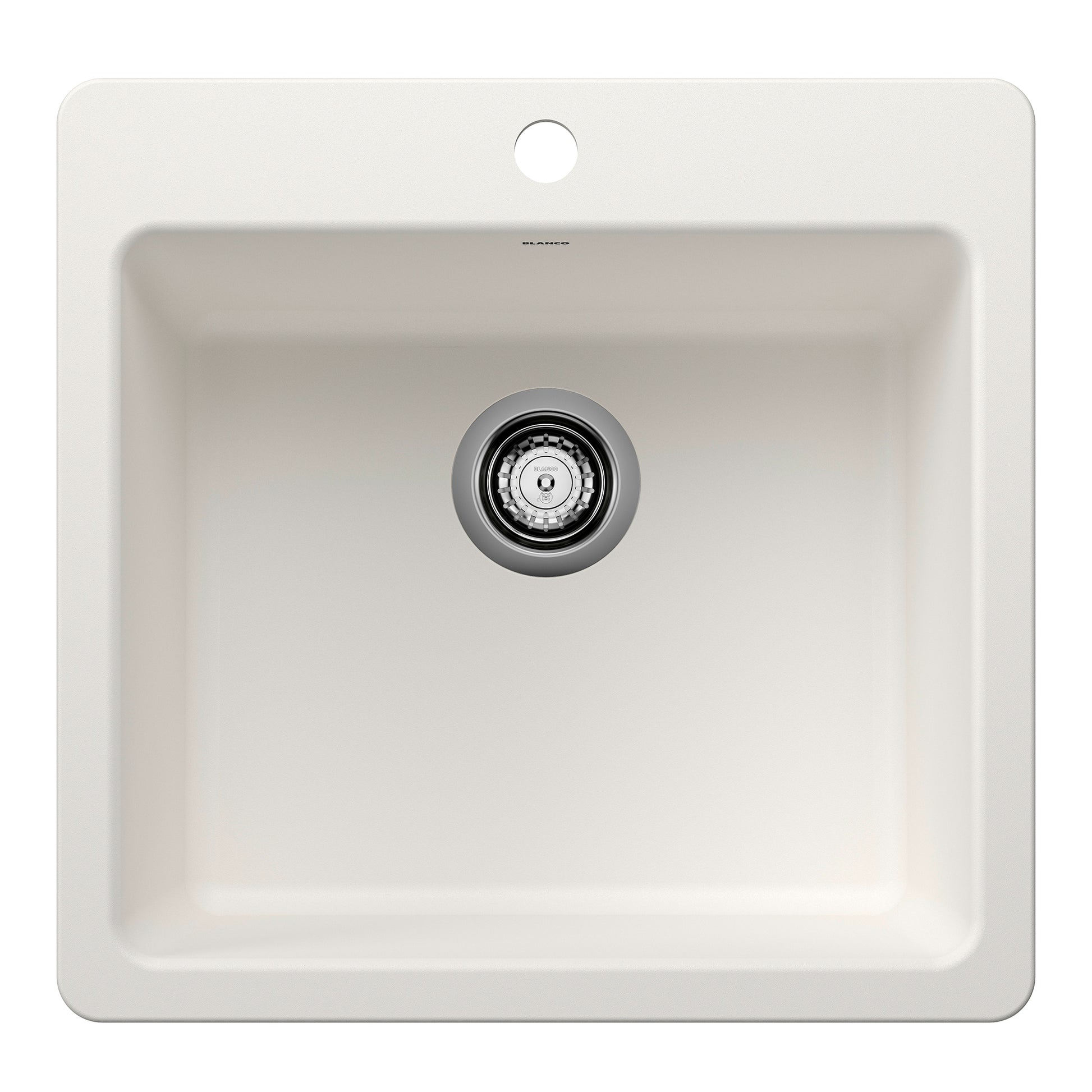 BLANCO Liven SILGRANIT 21" Single Bowl Dual Mount Kitchen Sink - White