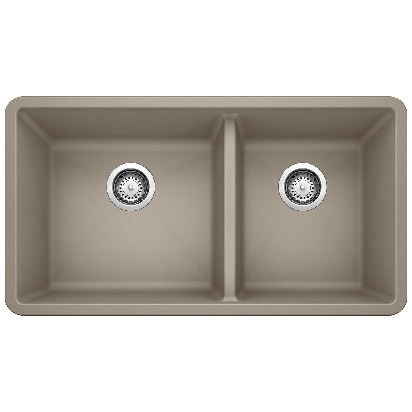 BLANCO 441296 Precis 1-3/4 Double Bowl Kitchen Sink - Truffle
