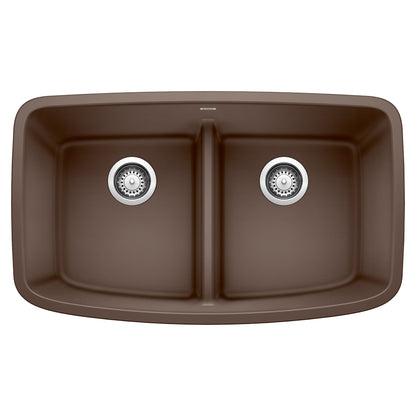 BLANCO 442203 Valea Equal Double Bowl Kitchen Sink with Low Divide - Café