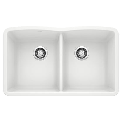 BLANCO 440185 Diamond Equal Double Bowl Kitchen Sink - White