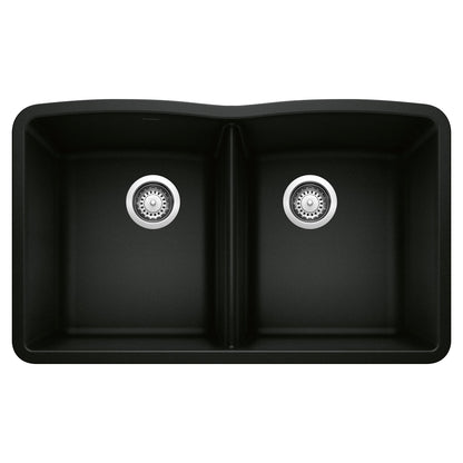 BLANCO 442913 Diamond Equal Double Bowl Kitchen Sink - Coal Black