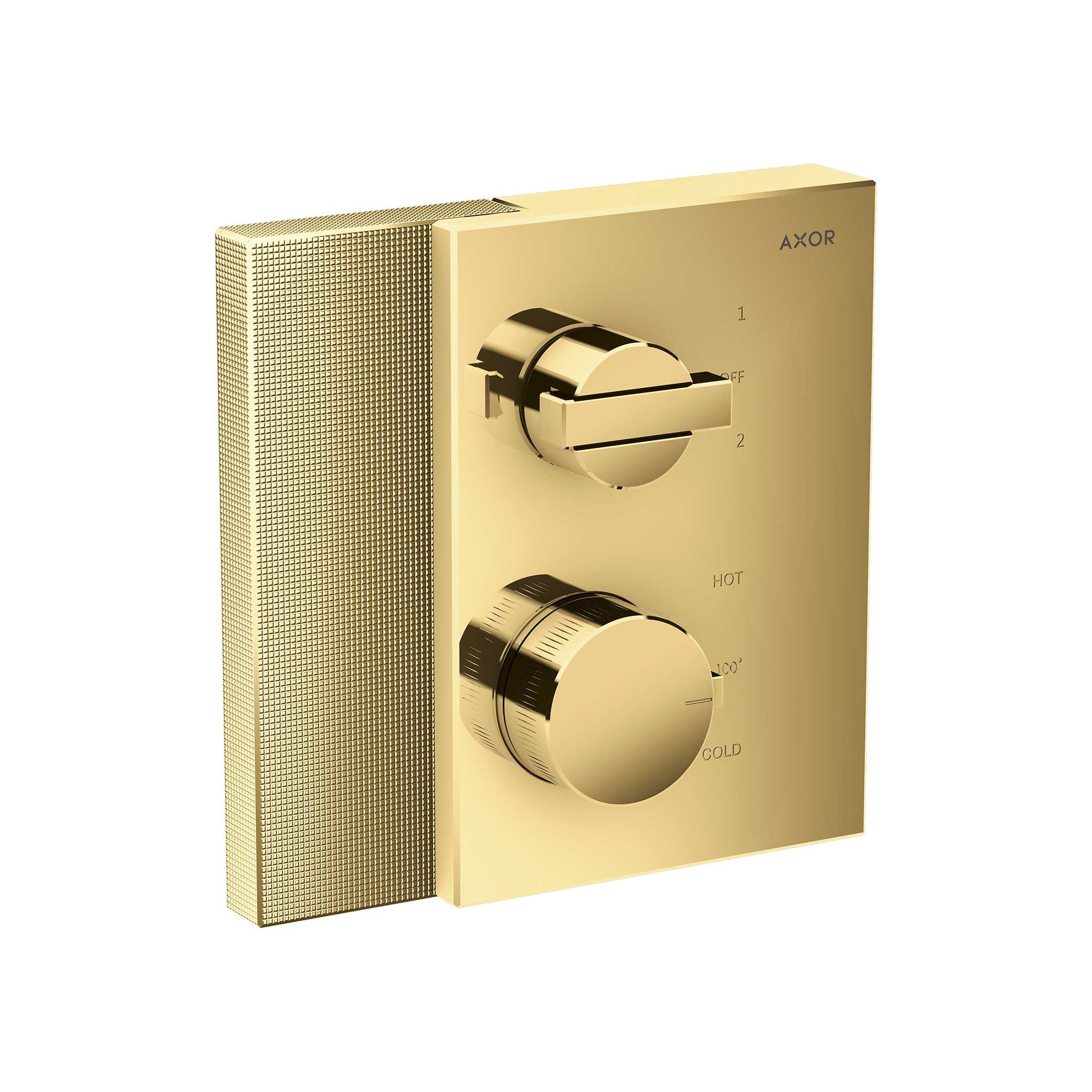 AXOR Edge Thermostatic Trim with Volume Control and Diverter - Diamond Cut