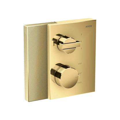 AXOR Edge Thermostatic Trim with Volume Control and Diverter - Diamond Cut