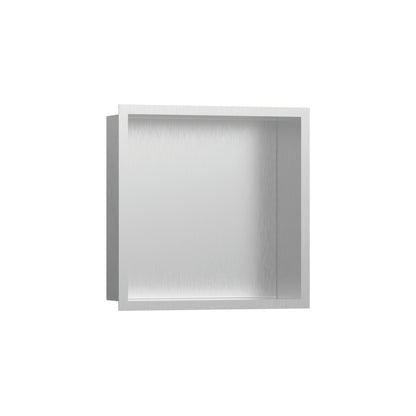 hansgrohe XtraStoris Individual Wall Niche Brushed Stainless Steel with Design Frame 12"x 12"x 4"