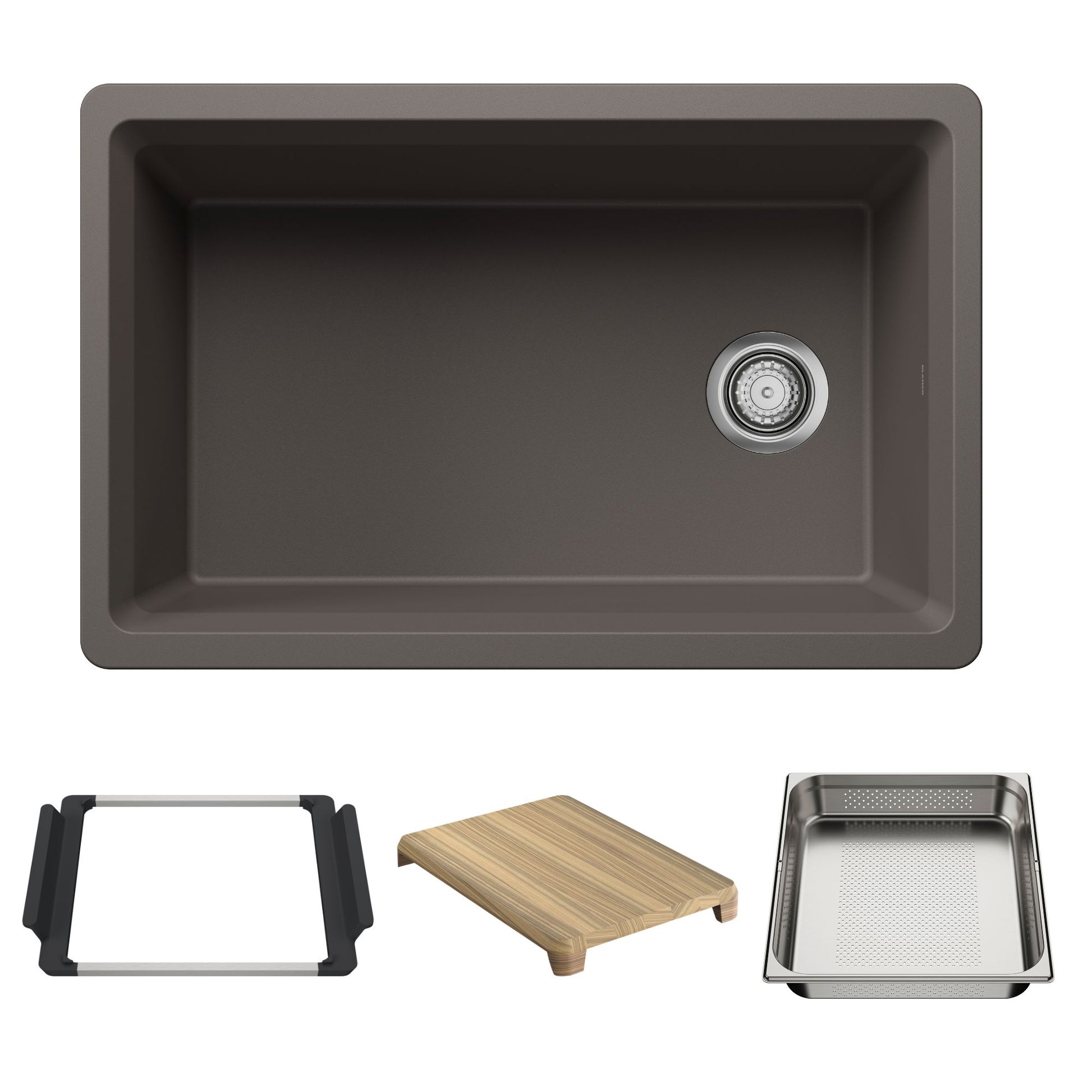 BLANCO Inteos SILGRANIT 30" Single Bowl Reversible Undermount Workstation Kitchen Sink - Volcano Gray