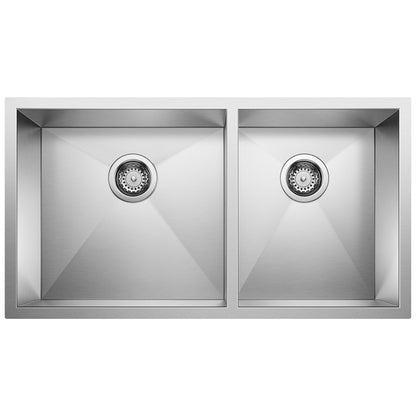 BLANCO 515821 Precision 16" R0 1-3/4 Double Bowl Kitchen Sink