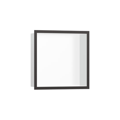 hansgrohe XtraStoris Individual Wall Niche Matte White with Design Frame 12"x 12"x 4"