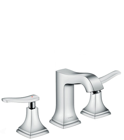 hansgrohe Metropol Classic Widespread Faucet 110 with Lever Handles and Pop-Up Drain, 1.2 GPM