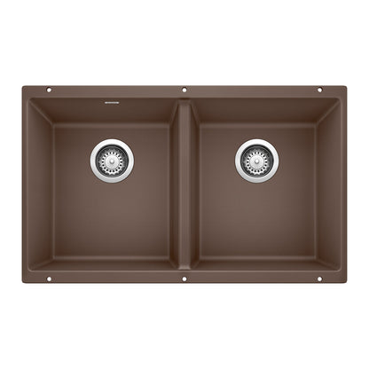 BLANCO 516323 Precis Equal Double Bowl Kitchen Sink - Café