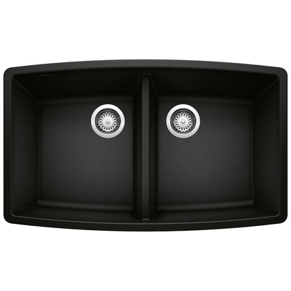 BLANCO 442937 Performa Equal Double Bowl Kitchen Sink - Coal Black