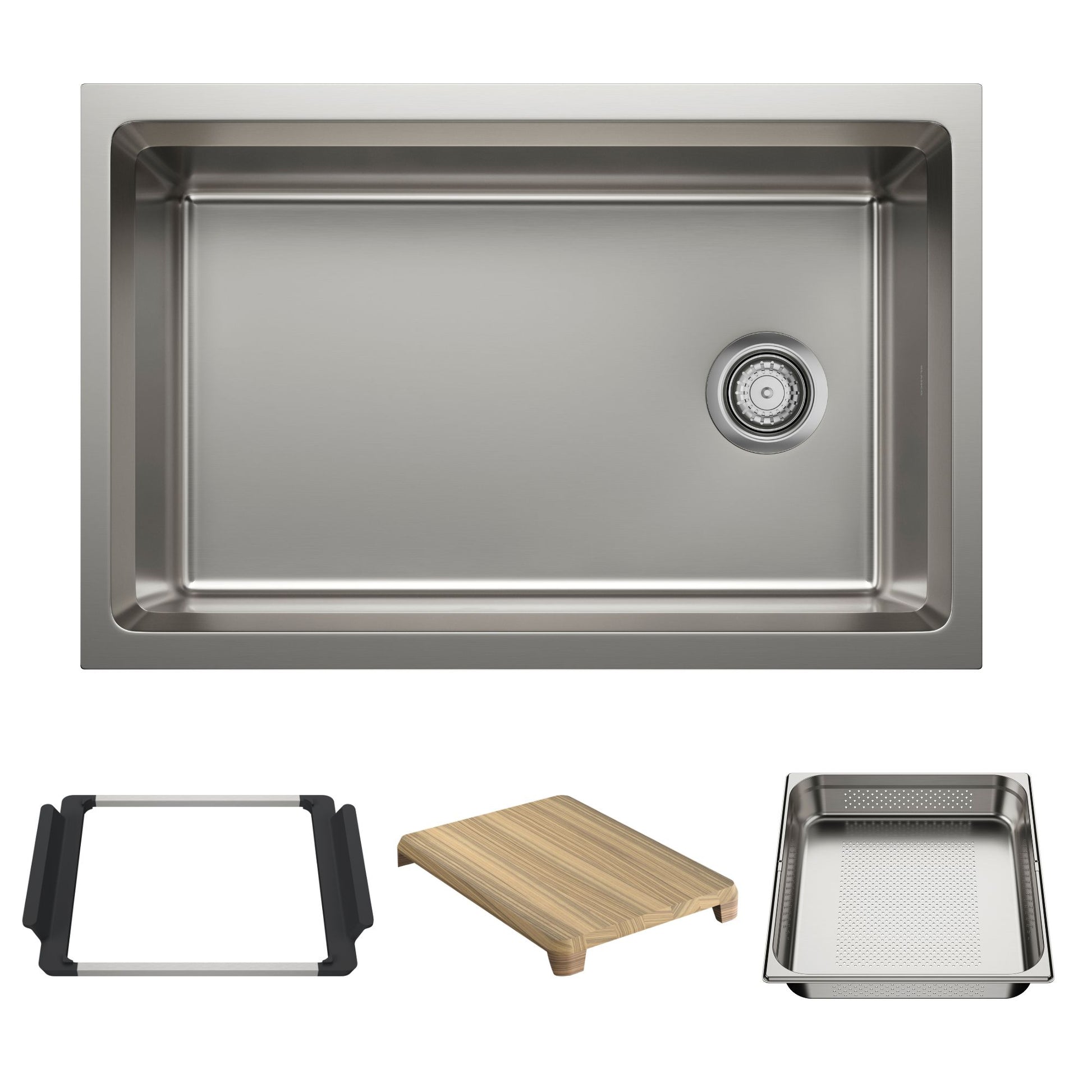 BLANCO Inteos 30" Single Bowl Reversible Undermount Stainless Steel Workstation Kitchen Sink - Satin Polish