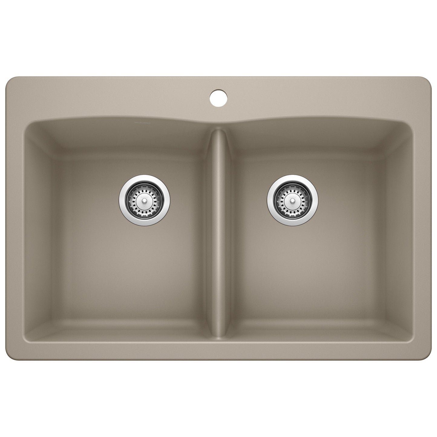 BLANCO 441285 Diamond Equal Double Dual Mount Kitchen Sink - Truffle