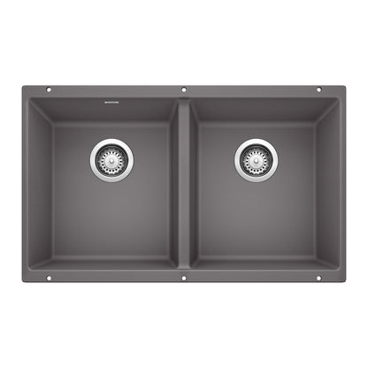 BLANCO 519050 Precis Equal Double Bowl Kitchen Sink - Cinder