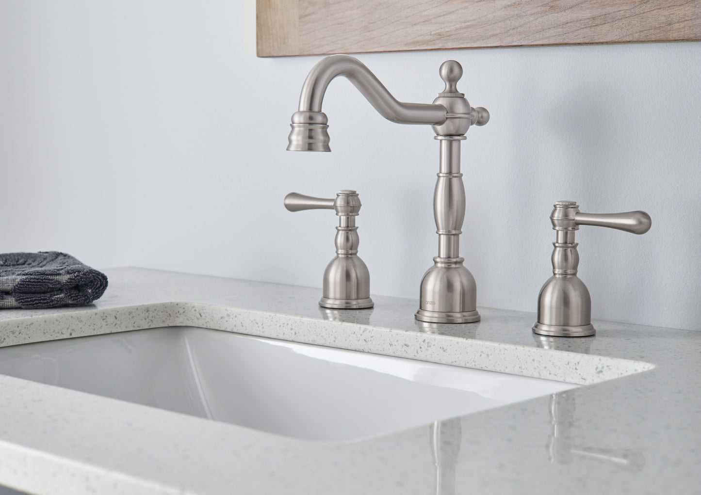 Gerber D303257 Opulence 2H Widespread Lavatory Faucet w/ Metal Touch Down Drain 1.2gpm Brushed Nickel - Brushed Nickel