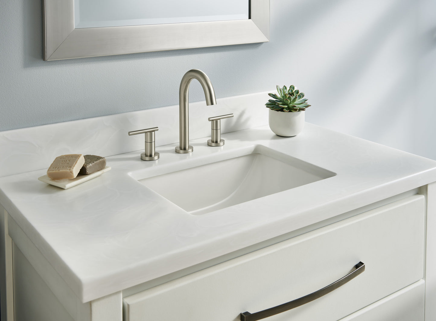 Gerber D303658 Parma Trim Line 2H Widespread Lavatory Faucet w/ Metal Touch Down Drain 1.2gpm - Brushed Nickel