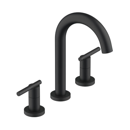 Gerber D303658 Parma Trim Line 2H Widespread Lavatory Faucet w/ Metal Touch Down Drain 1.2gpm - Satin Black