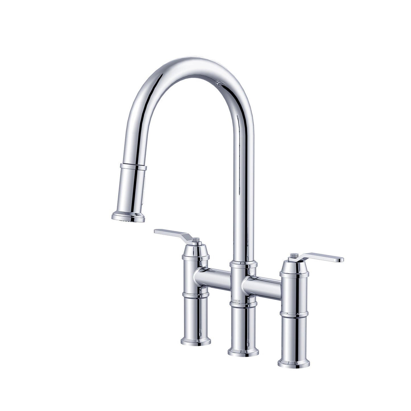 Gerber D434437 Kinzie 2H Bridge Pull-Down Kitchen Faucet 1.75gpm Chrome - Chrome