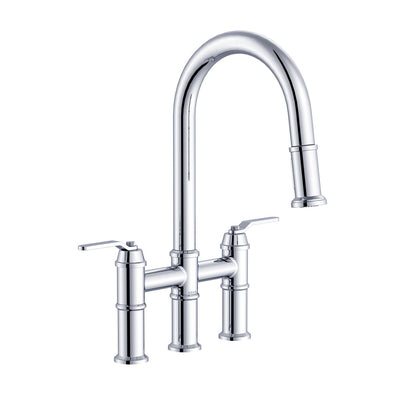 Gerber D434437 Kinzie 2H Bridge Pull-Down Kitchen Faucet 1.75gpm Chrome - Chrome