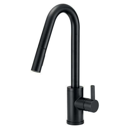 Gerber D457230 Amalfi 1H Pull-Down Kitchen Faucet w/SnapBack Retraction 1.75gpm - Satin Black
