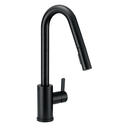 Gerber D457230 Amalfi 1H Pull-Down Kitchen Faucet w/SnapBack Retraction 1.75gpm - Satin Black