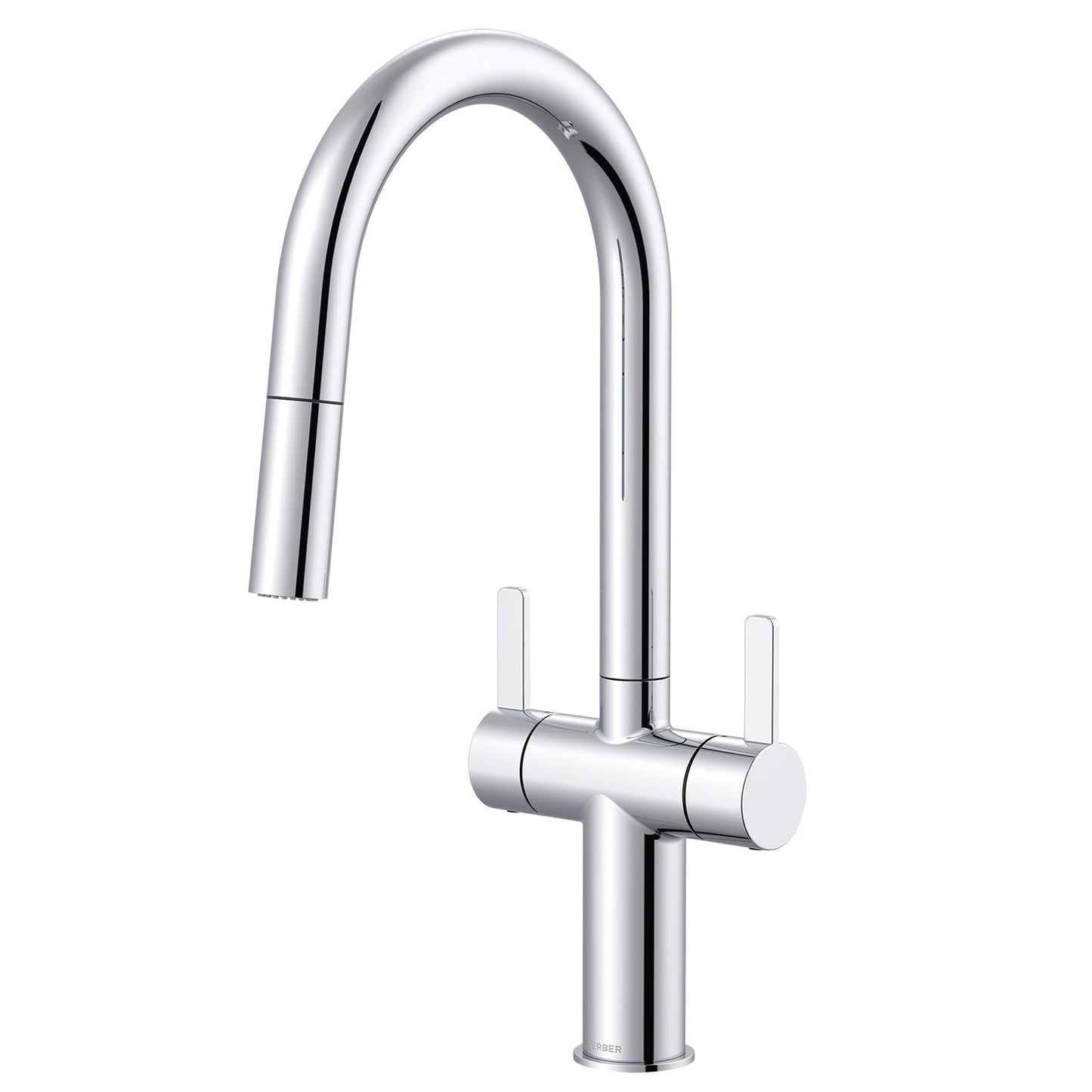 Gerber D457330 Amalfi 2H Pull-Down Kitchen Faucet w/ SnapBack Retraction 1.75gpm Chrome - Chrome