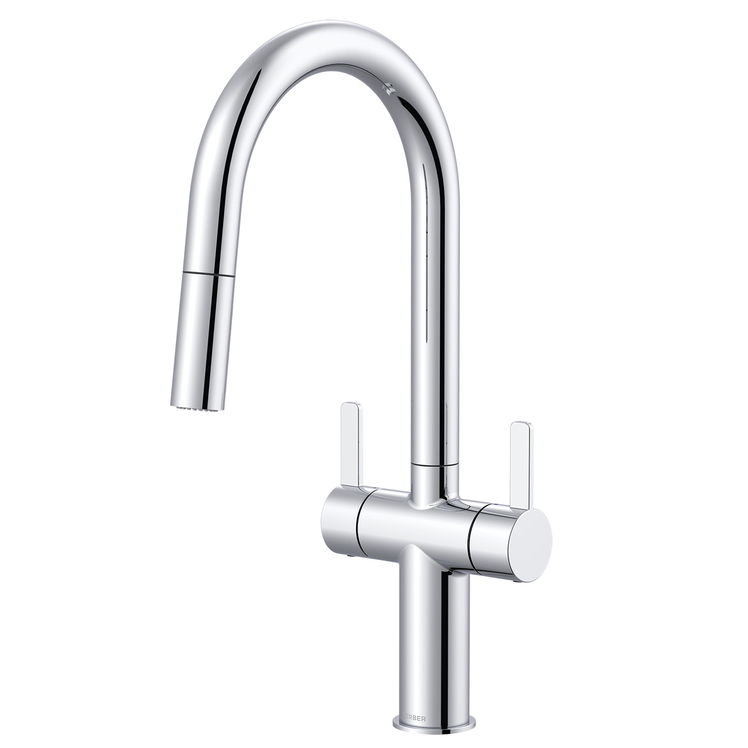 Gerber D457330 Amalfi 2H Pull-Down Kitchen Faucet w/ SnapBack Retraction 1.75gpm Chrome - Chrome