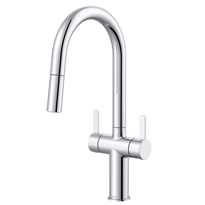 Gerber D457330 Amalfi 2H Pull-Down Kitchen Faucet w/ SnapBack Retraction 1.75gpm Chrome - Chrome