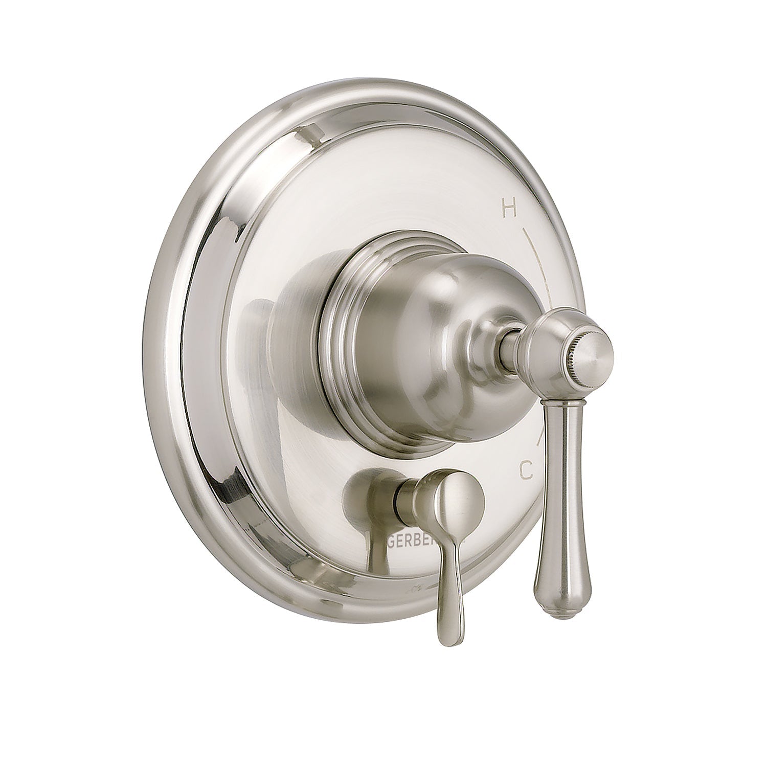 Gerber D500457TC Opulence 1H Pressure Balance Trim Kit & Treysta Cartridge for Valve Only w/ Diverter on Valve Brushed Nickel - Brushed Nickel