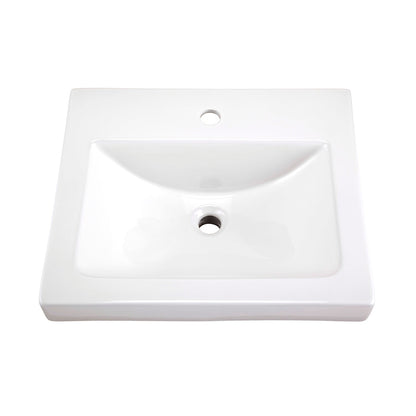 Gerber G0012892 Wicker Park Countertop Lavatory 22-1/16"x17-3/4" Rectangle with U-Shaped Basin - Single Hole White - White